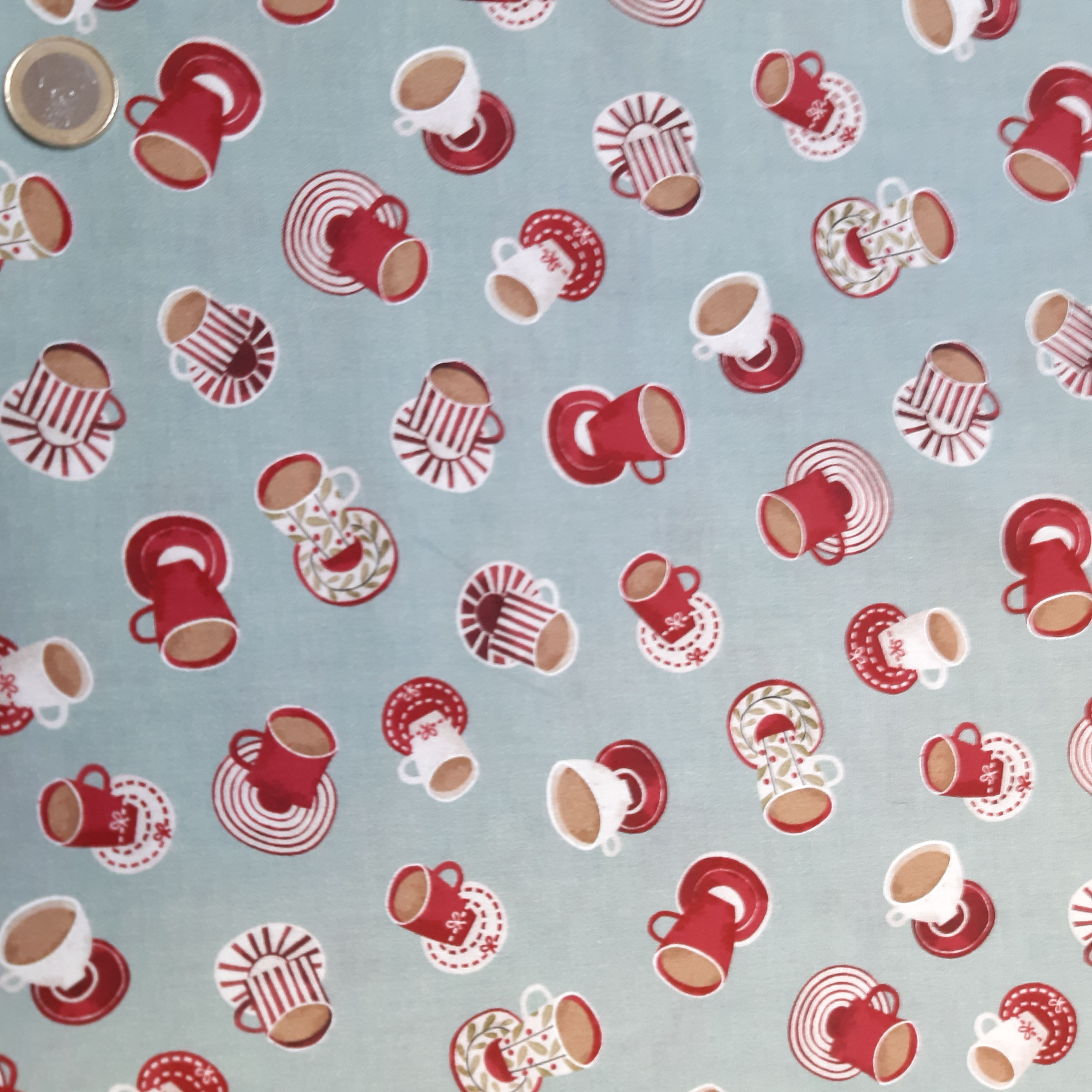 Coton Tasses de café bleu gris