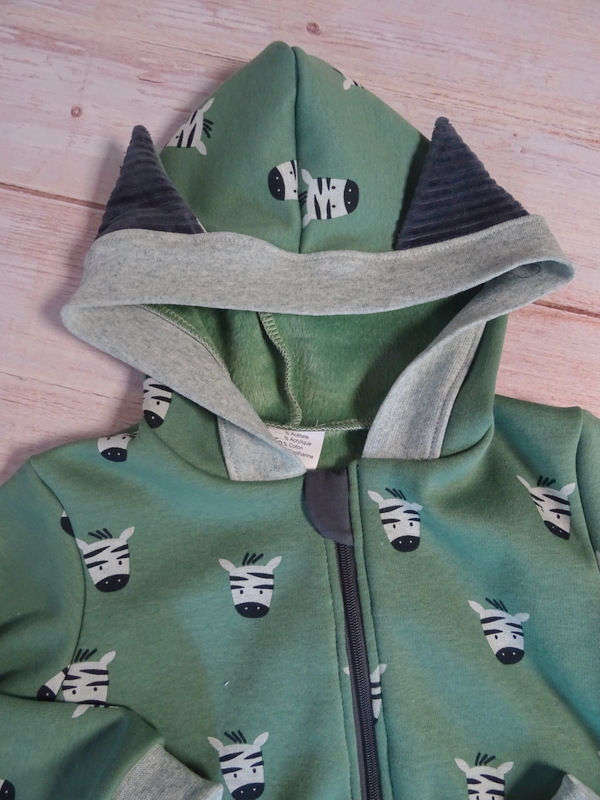 Miniature : Ensemble veste et sarouel "Zèbre Vert"