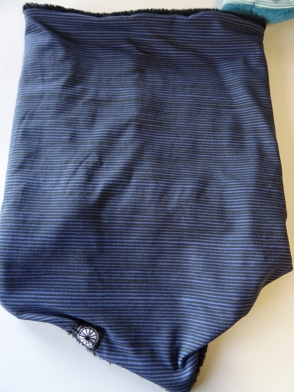 Miniature : Ensemble bandeau + snood "Rayures marines"