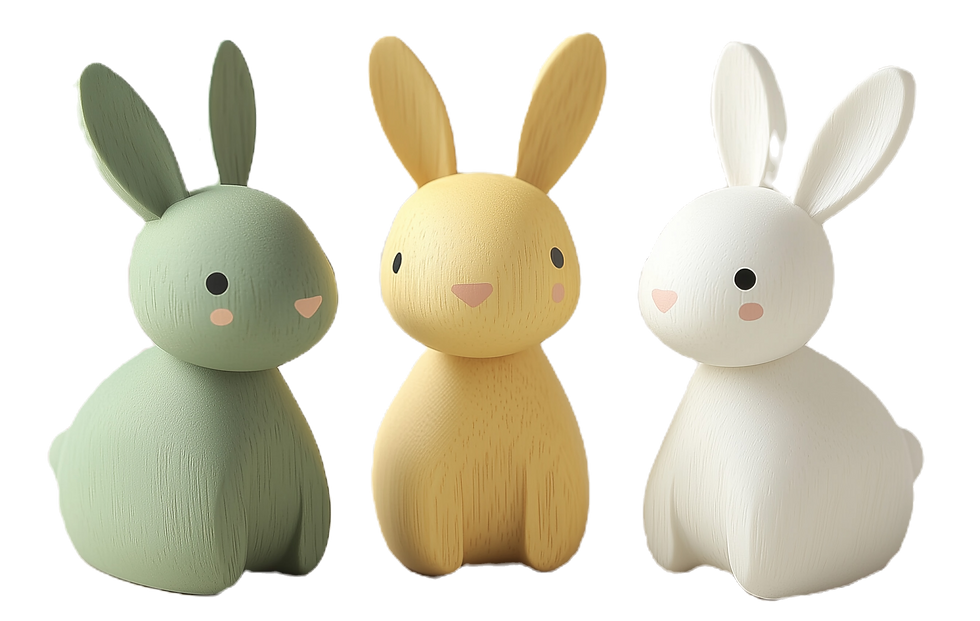 Colorful Bunny Figurines