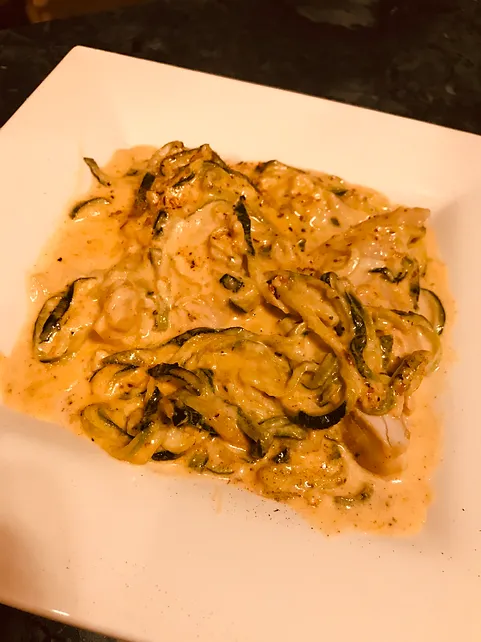Low Carb Cajun Chicken Spaghetti Squash Or Zucchini Pasta