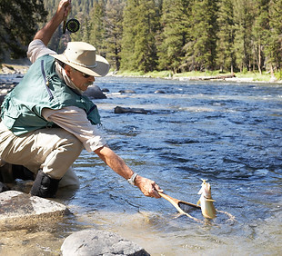 Some of the best trout fishing in Australia at the Kiewa River, at Plentiwater Artesian Mineral Water Plant