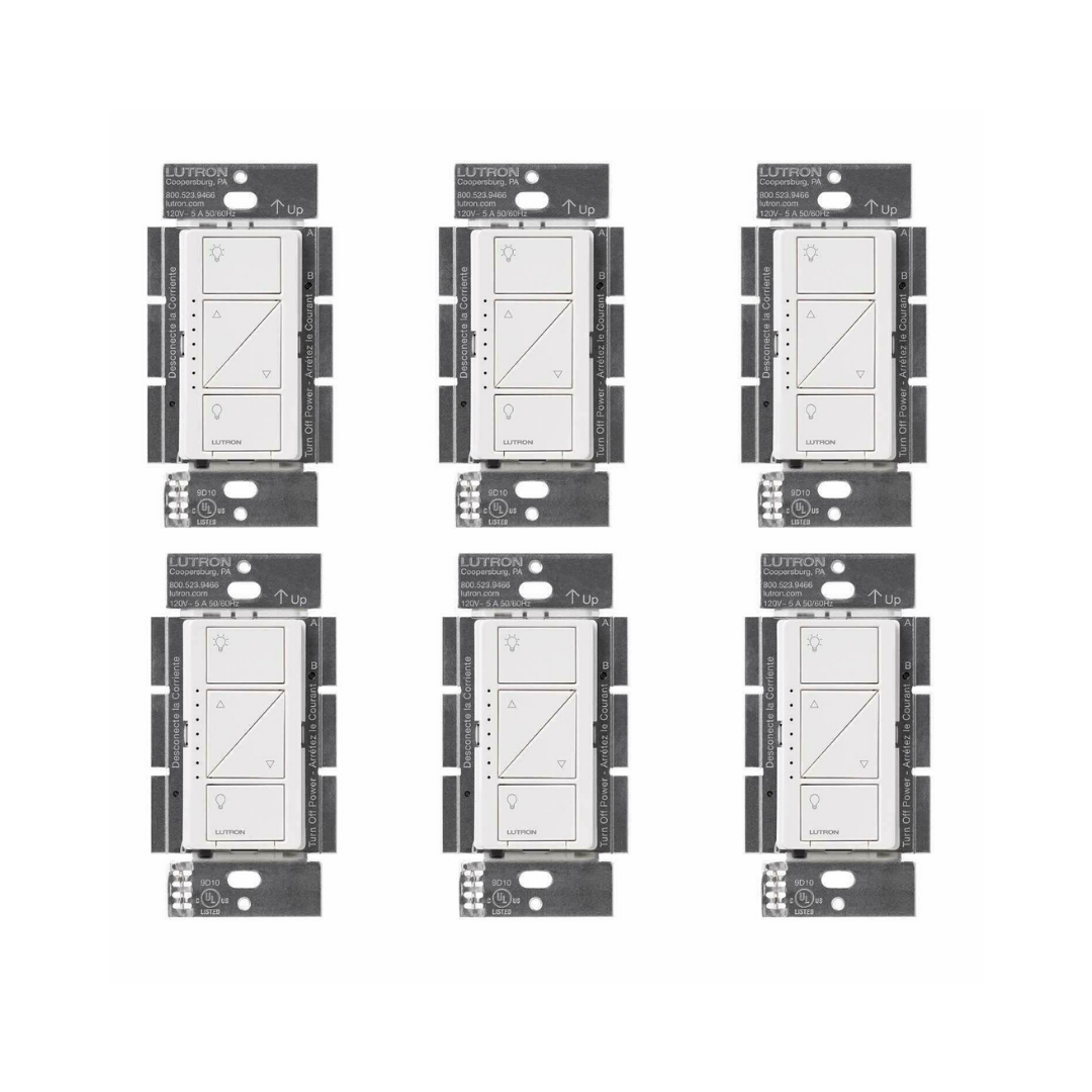 6 Lutron Electronics PD-6WCL-WH Caseta Wireless Single-Pole/3-Way Dimmer, White
