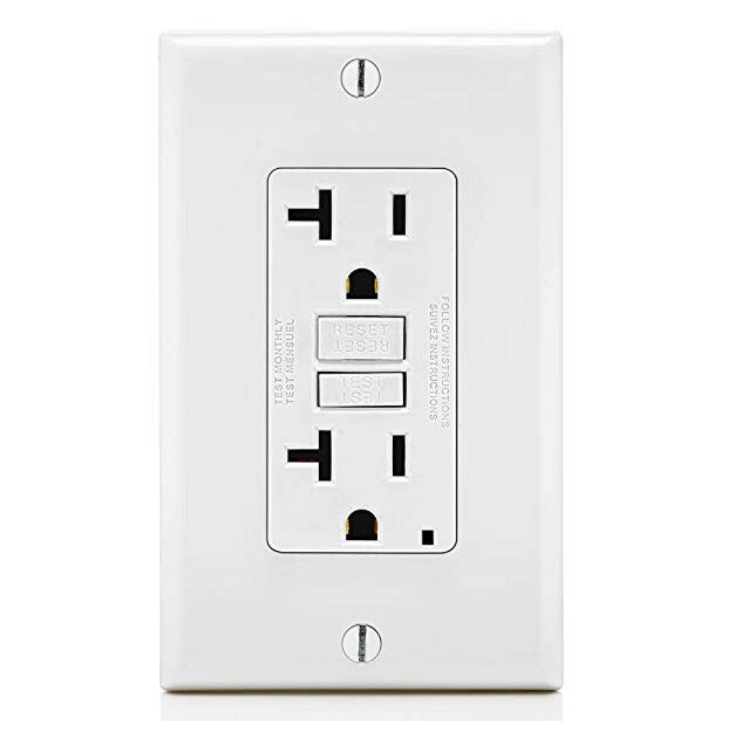 20 Pack, 20A, Tamper Resistant TR, GFCI, Safety Outlet Receptacle w/ LED, White