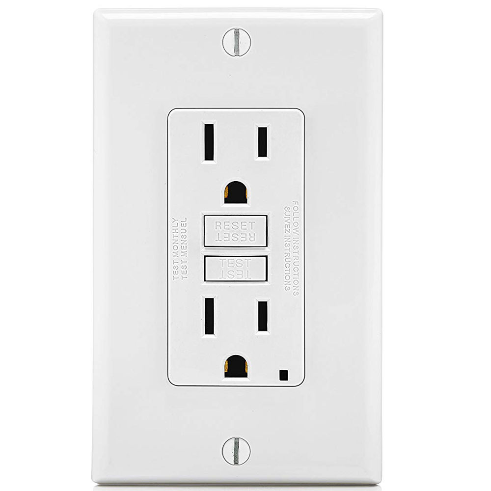 GFCI 15A Tamper Resistant, TR Receptacle Outlet & Wall Plate White