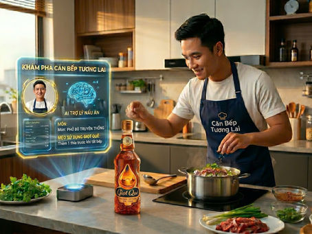 Một người đàn ông đang nấu ăn