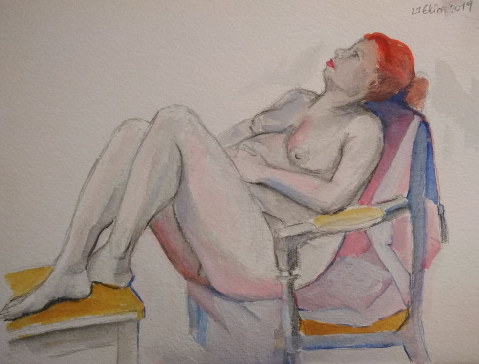 Fulya Turan, Desen 11, 2019, kağıt üzeri suluboya, 30 x 40 cm