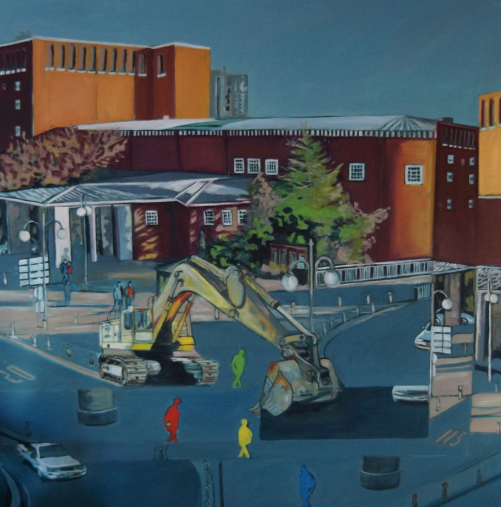 Fulya Turan, “Yıkım Serisi-Opera”, 2015, tuval üzeri yağlıboya, 140 cm x 140 cm