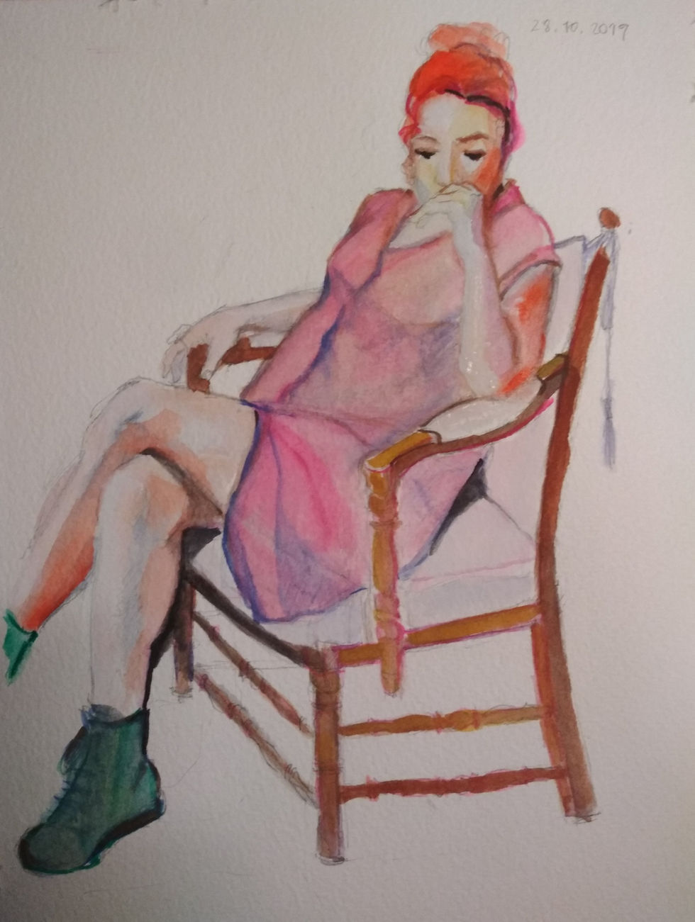 Fulya Turan, Desen 10, 2019, kağıt üzeri suluboya l, 30 x 40 cm