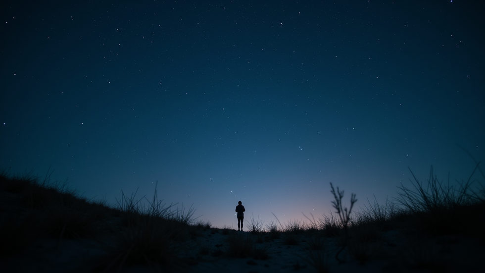 Eye-level view of a starry night sky