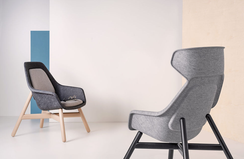 Thumbnail: Vepa Felt Relax chair on wooden base