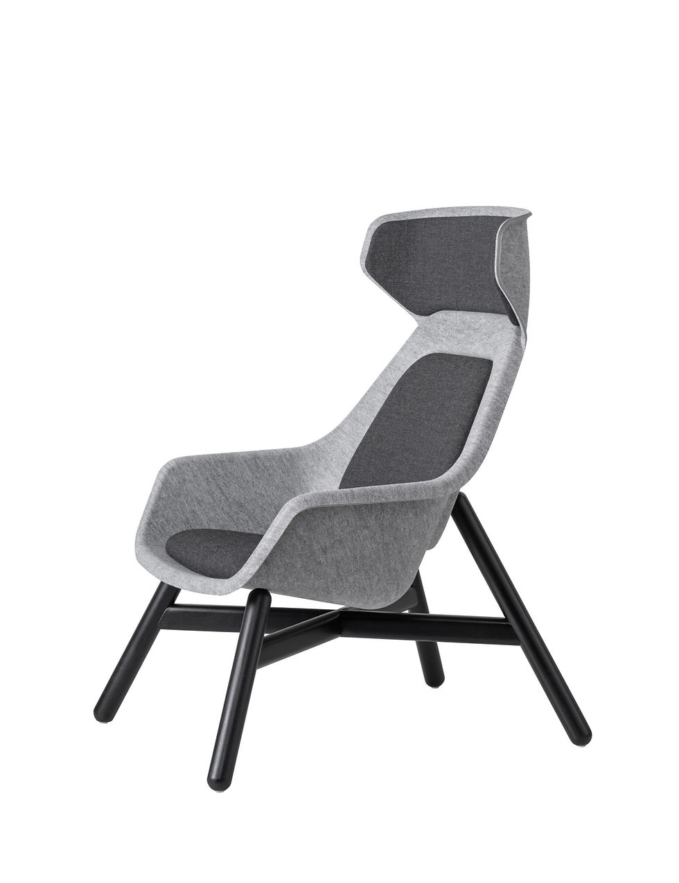 Vepa Felt Relax chair with a wooden base