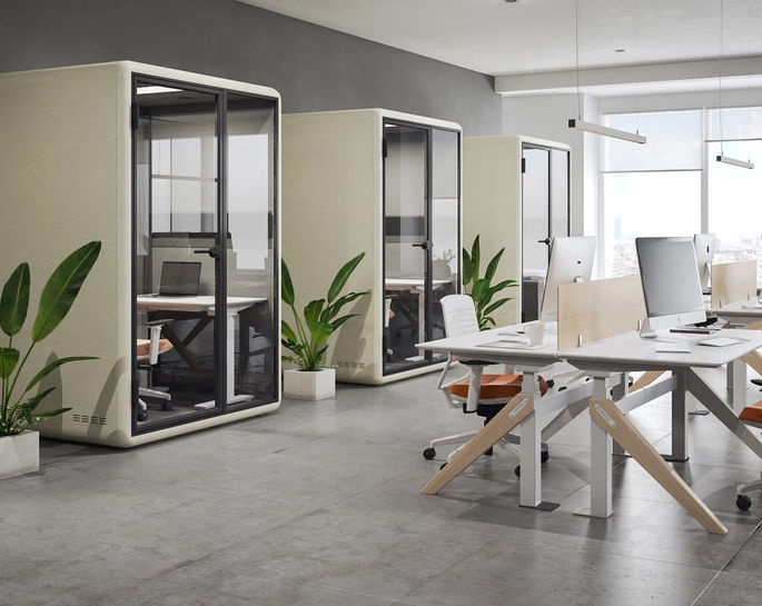 Koplus Kolo Midi booths in an open plan office