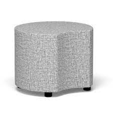 Thumbnail: Grey upholstered Zig Zag Stool, modern office furniture