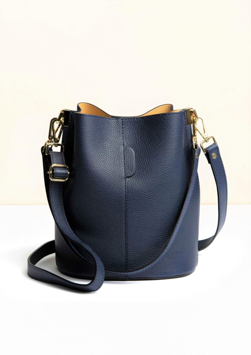 La Lupa Livia luxury crossbody handbag in Navy Leather