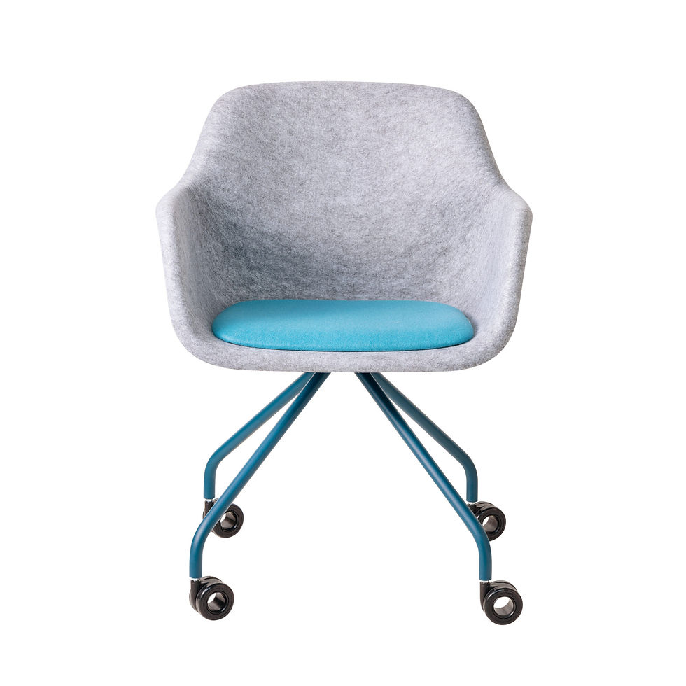 Thumbnail: Vepa Felt chair with 4-star steel base and castors