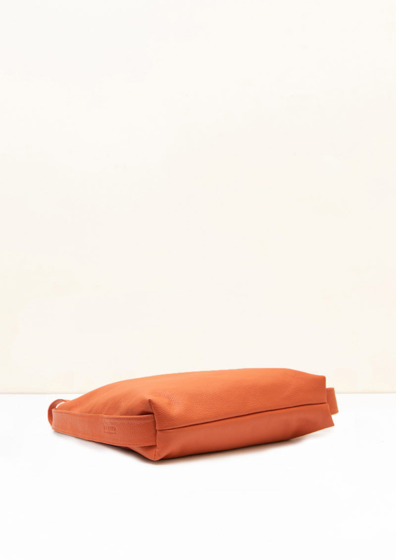 Thumbnail: La Lupa Bella luxury Italian leather backpack in orange