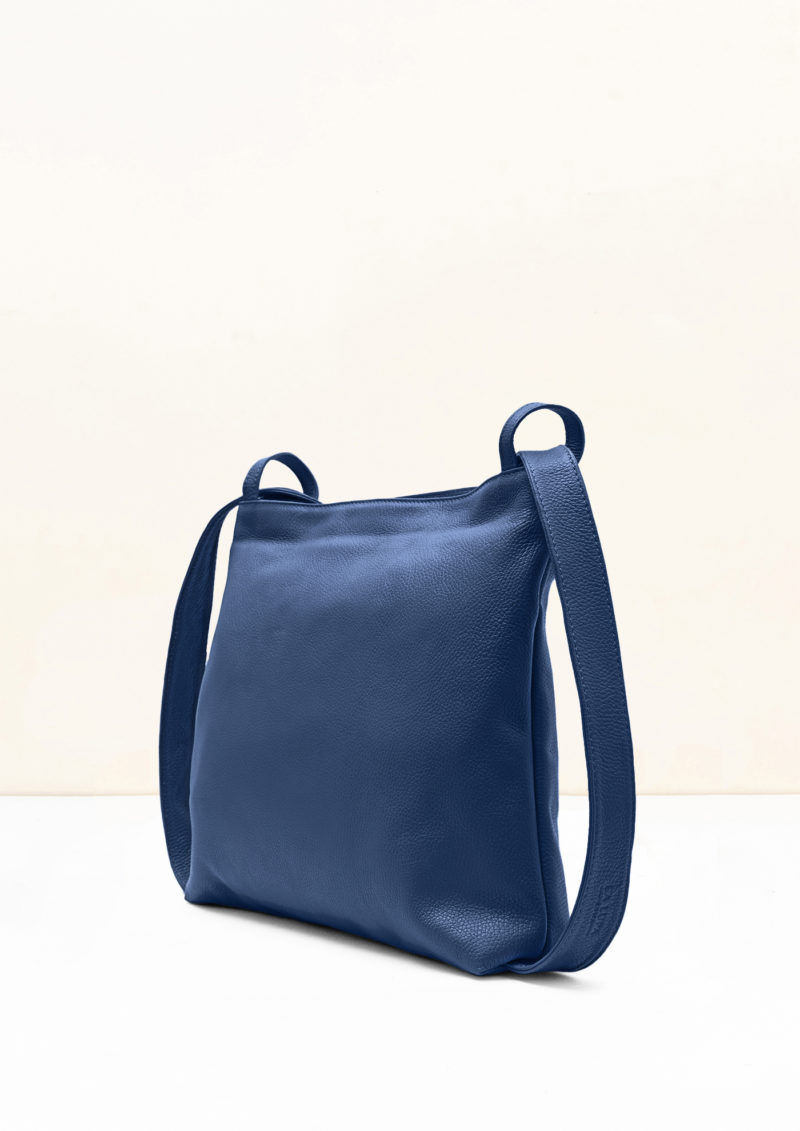 Thumbnail: La Lupa Bella luxury Italian leather backpack in blue for sale in the UK