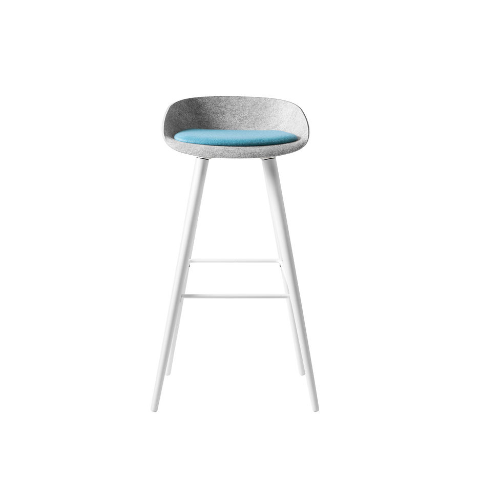 Thumbnail: Vepa Felt High stool wooden frame