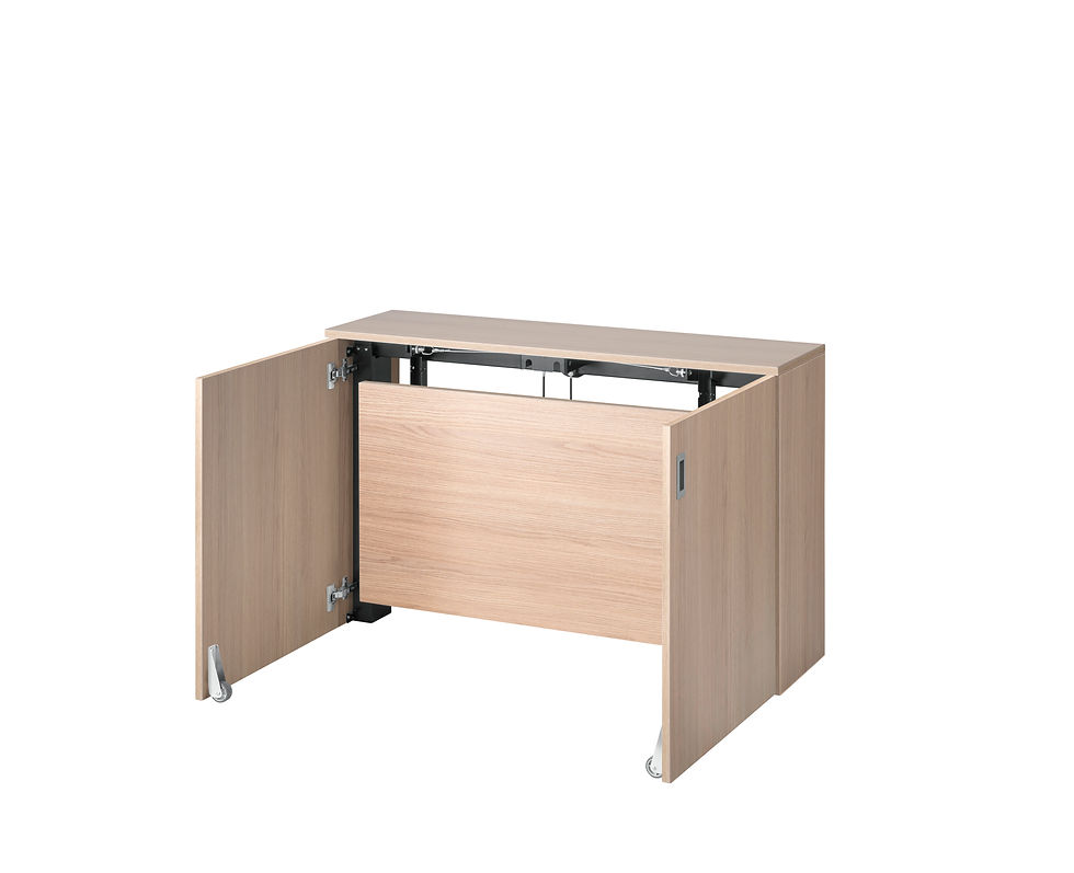 Thumbnail: HomeFit sit-stand desk in oak finish