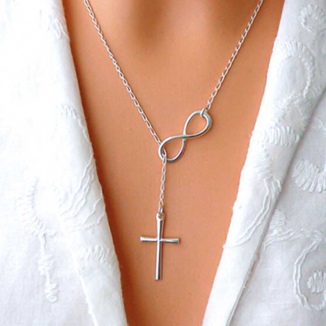 Collar de Cruz mas infinito ajustable