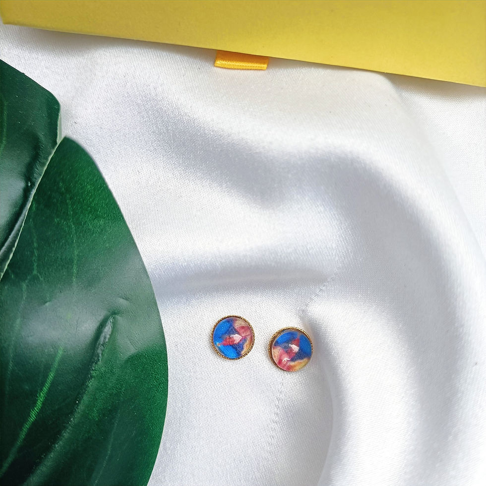 Miniature : Boucles d'oreilles puces - Les Bleues