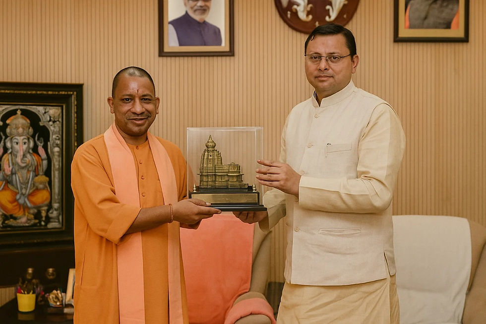 yogi adityanath with pushkar dhami