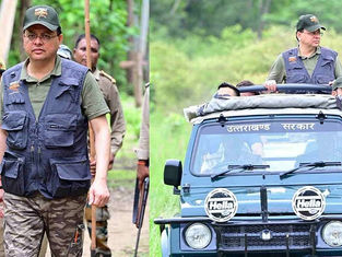 uttarakhand chief minister pushkar singh dhami on jungle safari