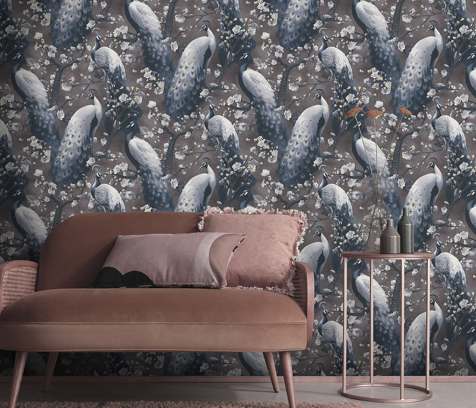 Thumbnail: Erismann Abode Play of Light Peacock Wallpaper