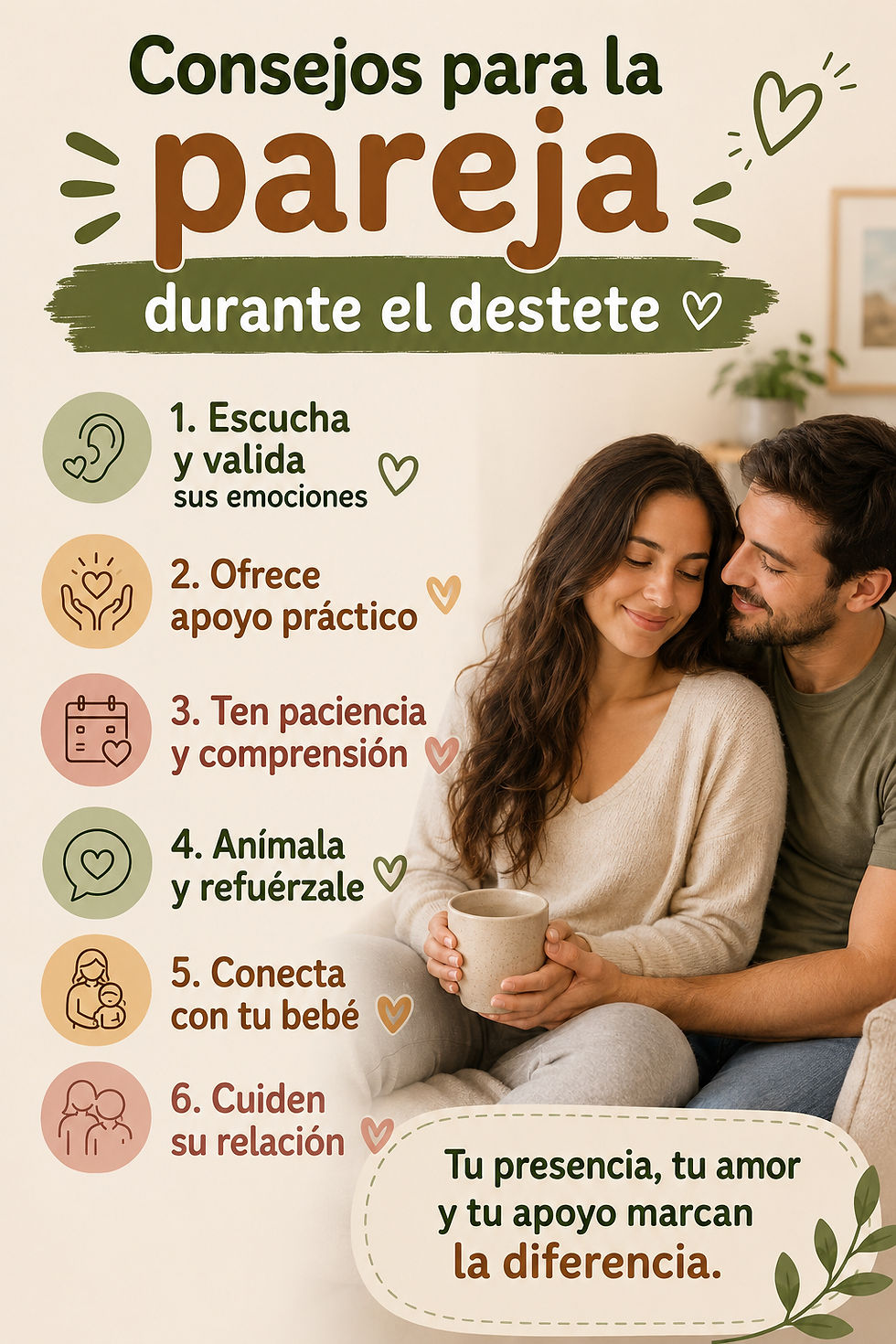 Consejos para la pareja durante el destete