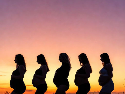 Diferentes siluetas del vientre en gestación