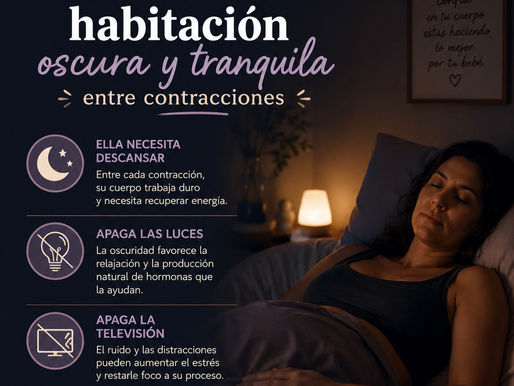 Es recomendable mantener la habitación oscura y en silencio entre contracciones