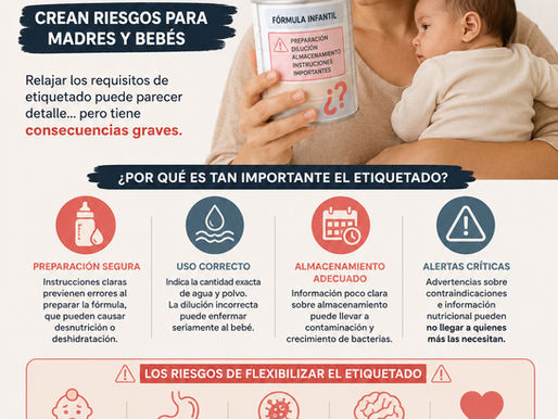 Flexibilidades en etiquetado de latas de fórmula en emergencias crean riesgos para madres y bebés