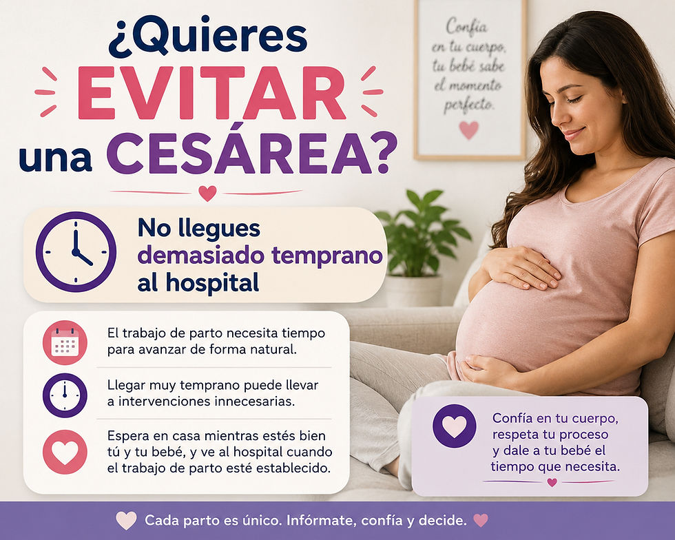 ¿Quieres EVITAR una CESÁREA?:  No llegues demasiado temprano al hospital