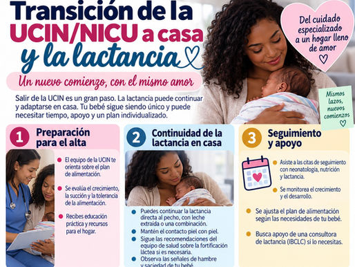Transición de la UCIN/NICU a casa y la lactancia