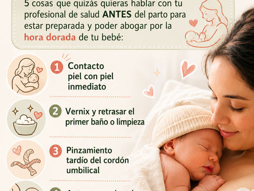 5 cosas que se recomienda hablar con tu profesional de salud ANTES del parto para poder abogar por la hora dorada de tu bebé