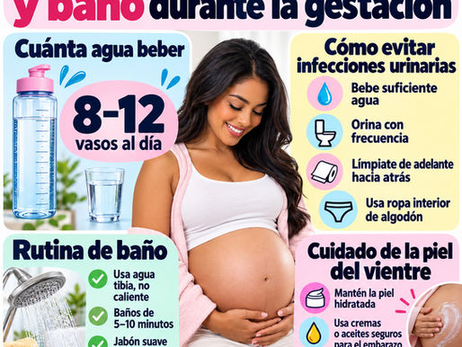 Rutina de hidratación y baño durante la gestación
