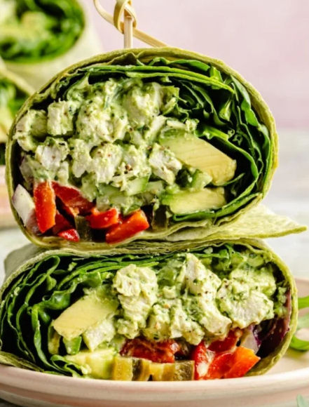 Green Goddess Chicken Salad Wraps