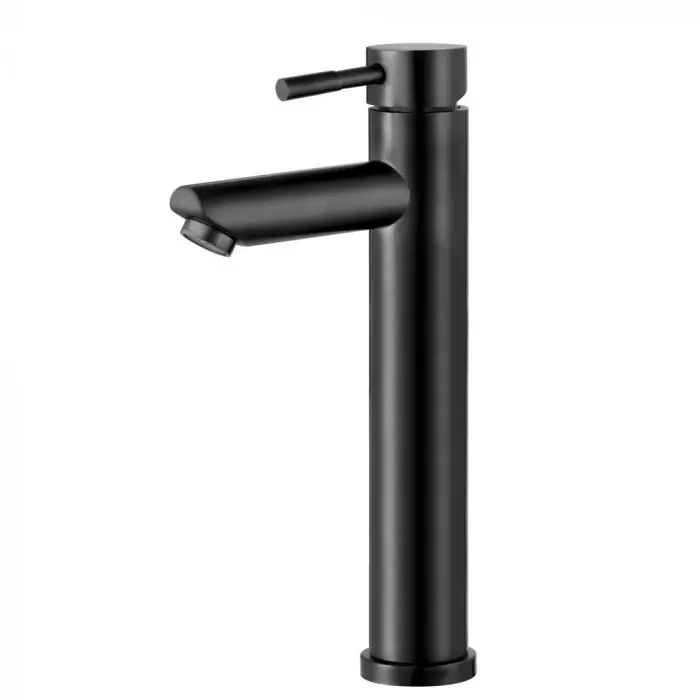 Grifería alta monomando para baño de acero inoxidable (lis negra)