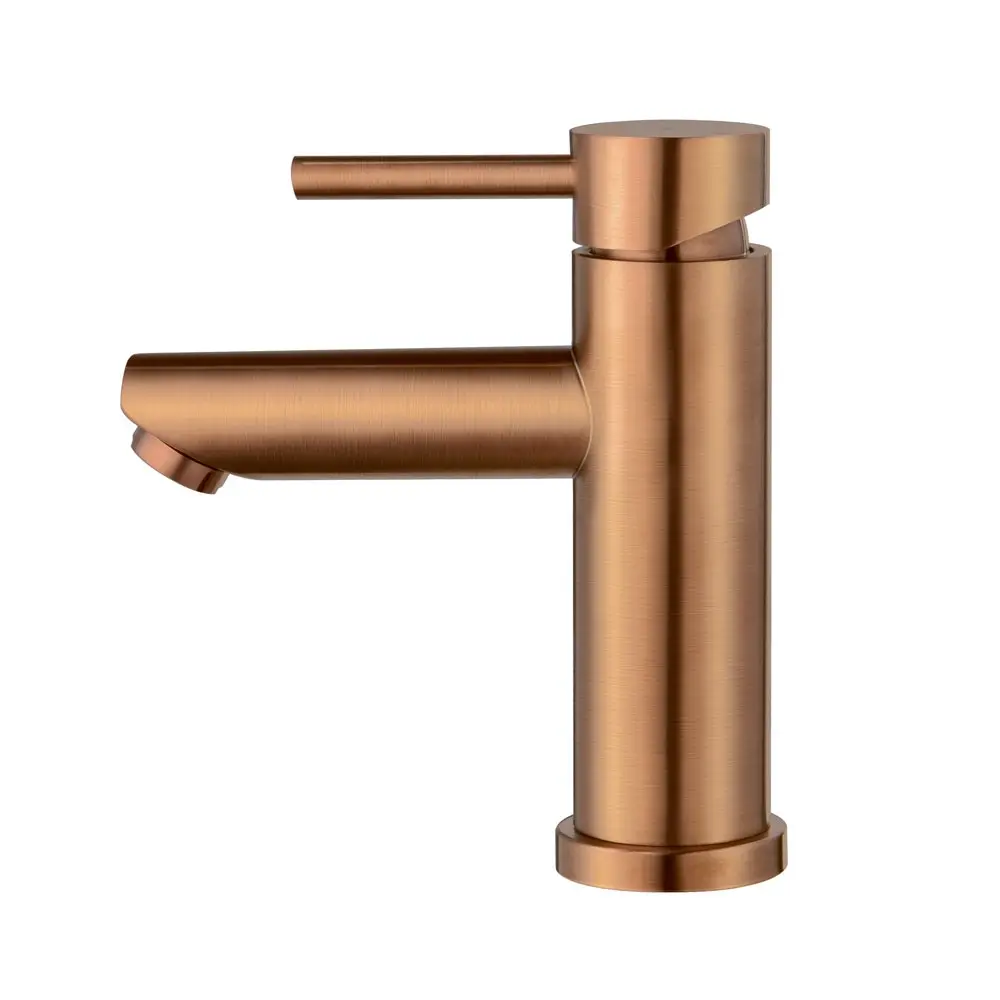 Grifería baja monocommand para baño de acero inoxidable (lis rose gold)