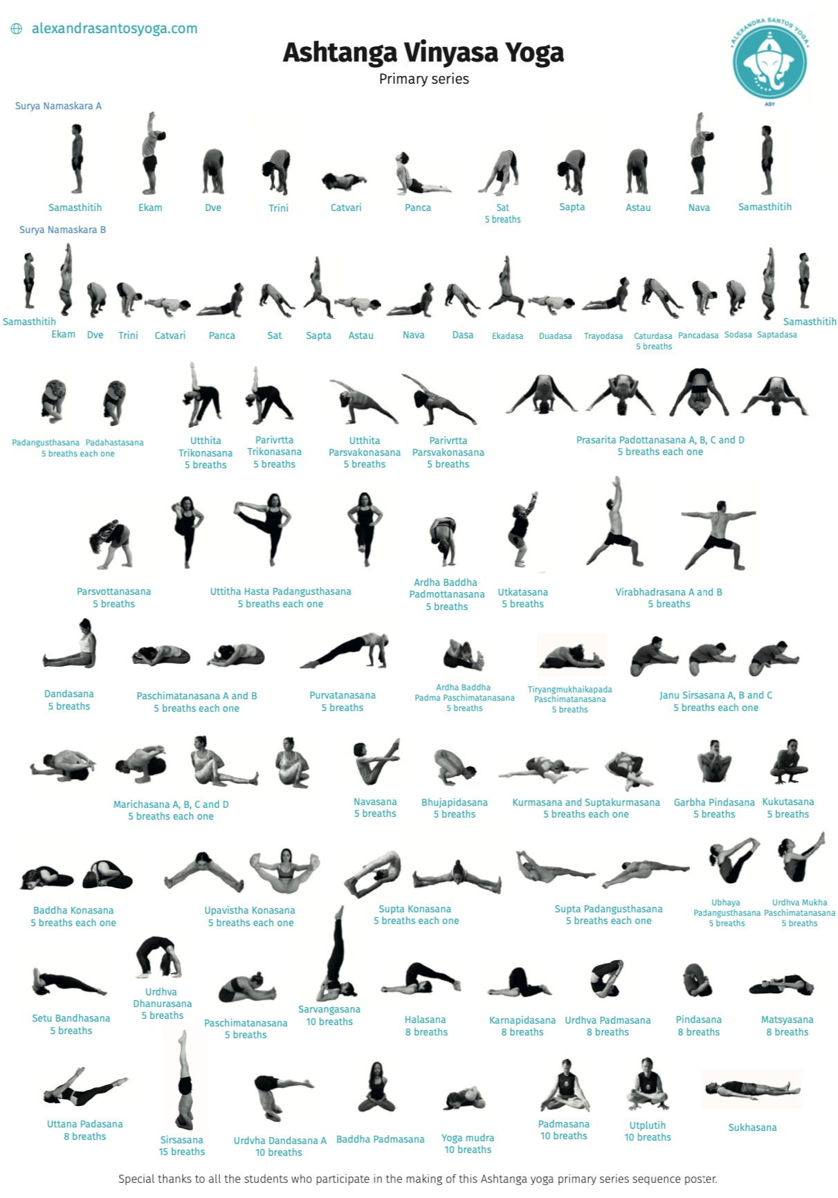 Ashtanga Primary series poster