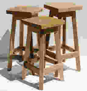 MODERN FARMHOUSE Must Have: Reclaimed Wood. Rustic reclaimed Oak Bar Stool from Keeriah. More inspo and review at lovinglygray.com.