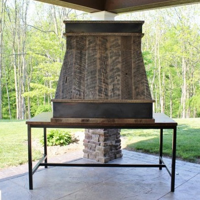 MODERN FARMHOUSE Must Have: Reclaimed Wood. Rustic industrial reclaimed wood Vent Hood from Keeriah. More inspo and review at lovinglygray.com.