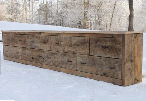 MODERN FARMHOUSE Must have: Reclaimed wood! Reclaimed oak media cabinet by Keeriah. More at lovinglygray.com or @lovinglygraydesign