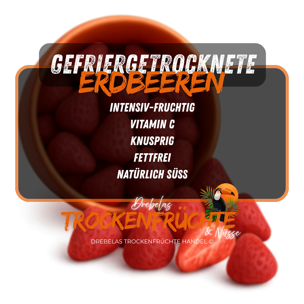 Gefriergetrocknete Erdbeeren – fruchtig knuspriger Snack von Drebelas
