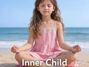 Inner Child Trauma, little girl in a pink dress meditating