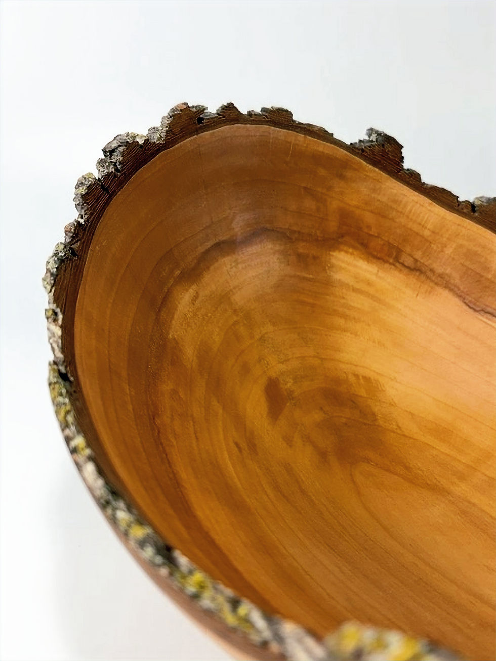 Thumbnail: 9-3/4" hand turned Pear Wood live edge bowl