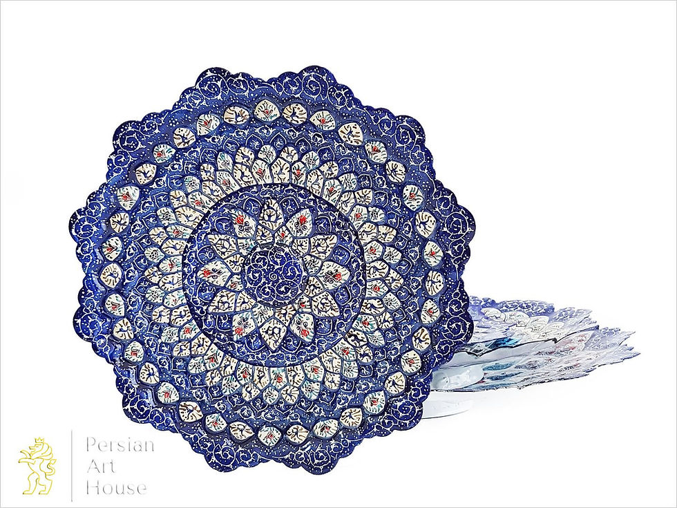Thumbnail: 20 Cm Diameter Elegant Mina Kari Copper Decorative Plate
