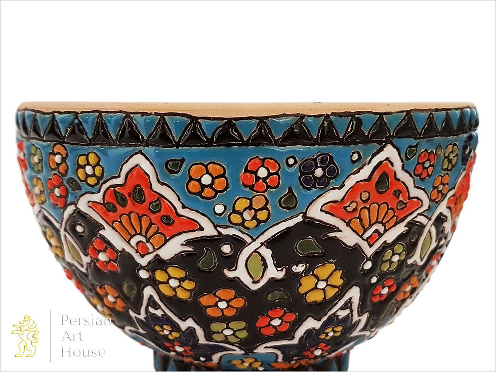 Thumbnail: Mina Kari (Enameled) Earthenware Bowl