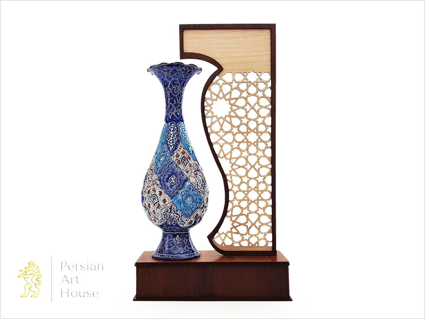 Trophy Of A Big-Sized Minakari Decorative Vase